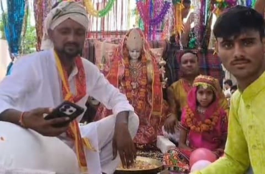 माता पथवारी के जीणोद्वार कर दुर्गा माता की   मूर्ति प्राण प्रतिष्ठा