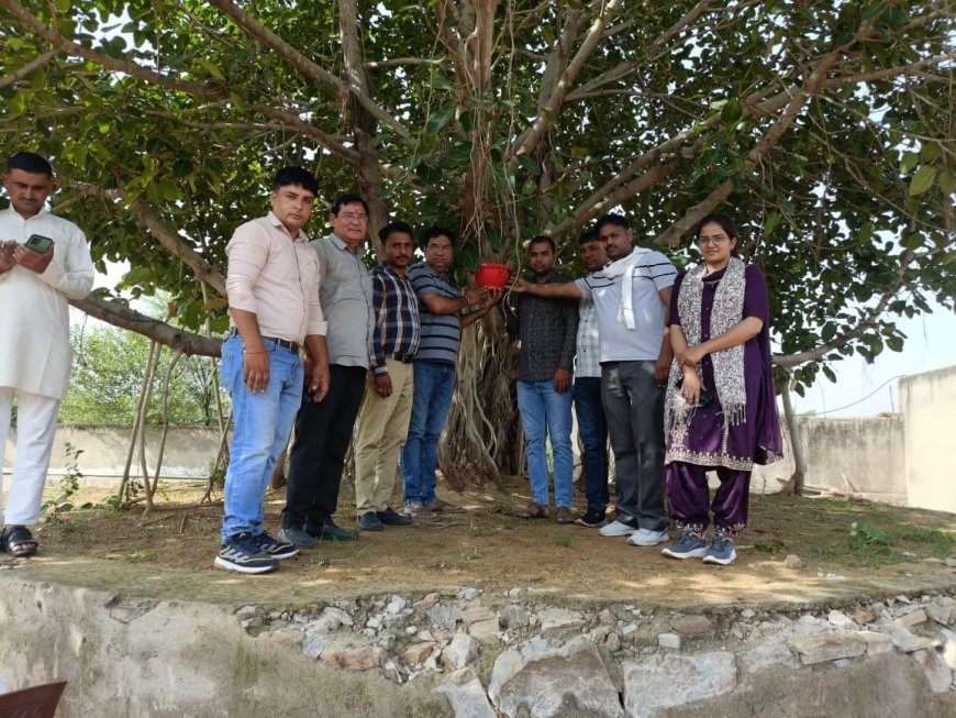 बड़नगर गोशाला में वंदे गंगा जल संरक्षण जन अभियान के तहत हुआ पौधारोपण, लगाए परिंडे