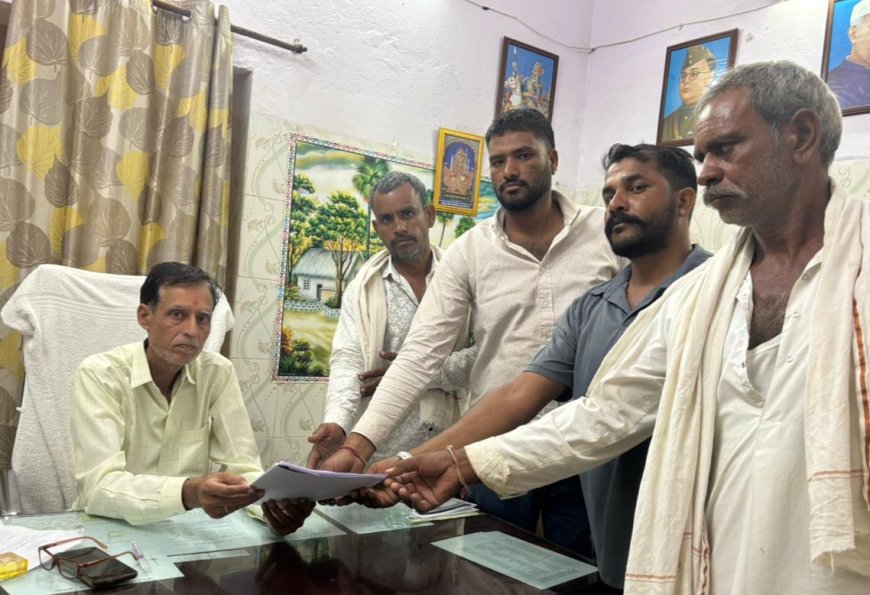जिन्दल सा लिमिटेड कि अवैध बलास्टिंग व खनन के विरोध में ग्रामीणों ने बनेडा S.D.M व तहसीलदार को ज्ञापन सौपा