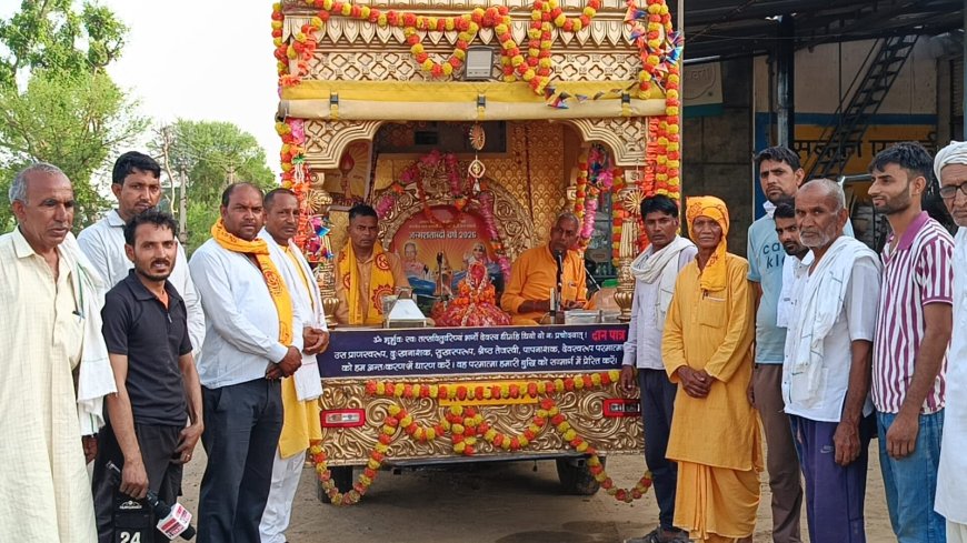 उपखण्ड नारायणपुर में जन जागरण हेतु निकाली गई अखंड दीप ज्योति कलश यात्रा