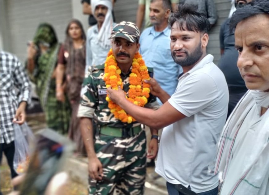 एसएसबी हेड कांस्टेबल की ट्रेनिंग पूरी होने पर घर लौटे पिंटू सैनी