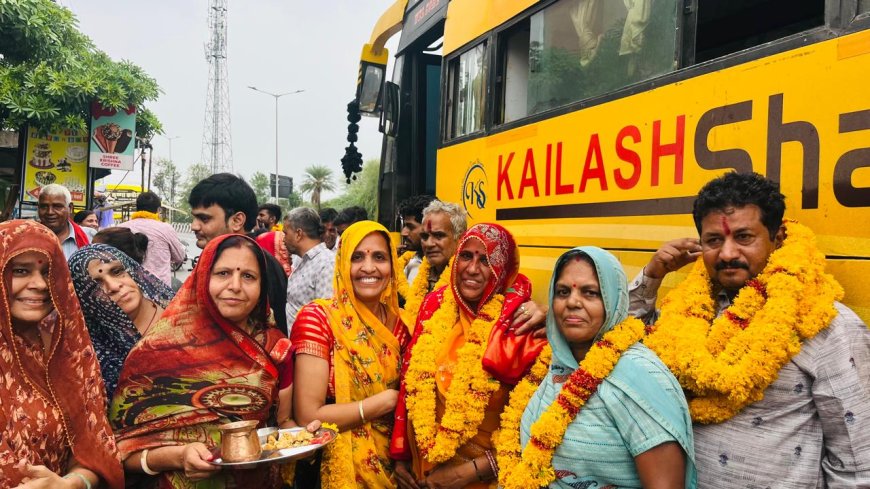 उतराखंड चारधाम यात्रा  के लिए श्रद्धालुओं का जत्था लौटा यात्रा सम्पूर्ण