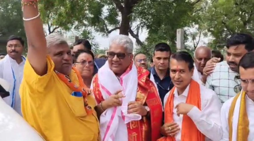 संपर्क यात्रा के दौरान पहुंचे सांसद भूपेन्द्र यादव गिनाई उपलब्धियां