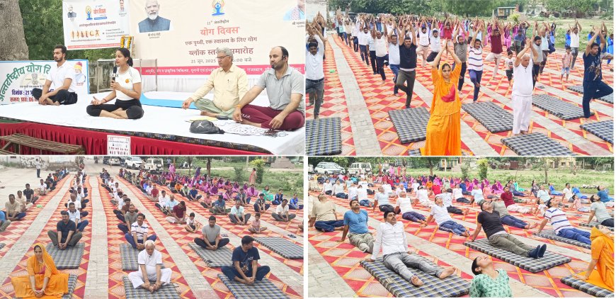 11 वें अंतराष्ट्रीय योग दिवस पर किया सामूहिक योगाभ्यास