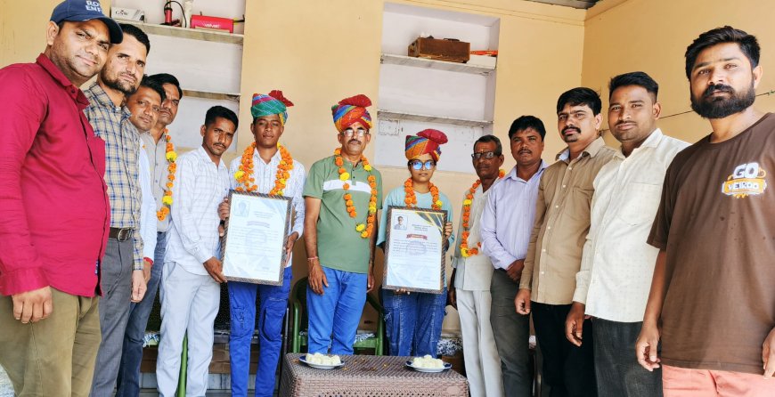 टीम बढ़ते कदम बोरावड़ द्वारा नीट में चयनित प्रतिभाओं और वरिष्ठ पत्रकार शेखावत का  किया स्वागत