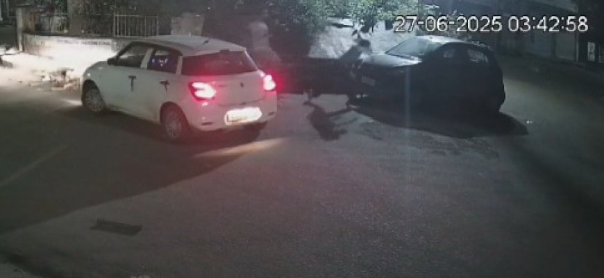 जुबली बास में मकान के बाहर खड़ी कार में तोड़फोड़, सीसीटीवी में कैद हुई वारदात