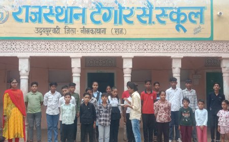 उदयपुरवाटी की टैगोर फाउंडेशन स्कूल में मनाया प्रवेशोत्सव,नवागंतुक छात्र-छात्राओं का तिलक लगाकर किया स्वागत