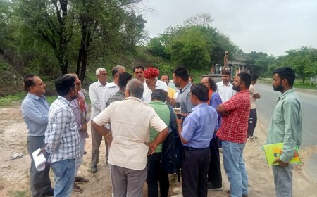 सांसद ने  राष्ट्रीय राजमार्ग पर निर्माणाधीन अजारी सर्कल का किया निरीक्षण