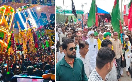 जोश जज्बे हर्षोल्लास के साथ निकाला मुस्लिम समुदाय ने अली के अखाड़े का जुलूस,  मातमी धुनो के साथ विशाल जुलूस के साथ निकाले ताजिये