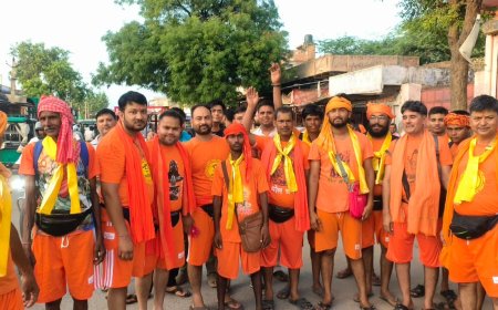 गोविंदगढ़ से कांवड़ियों का दल हरिद्वार रवाना:20 श्रद्धालु पैदल कांवड़ लाएंगे, 23 जुलाई को करेंगे शिव अभिषेक