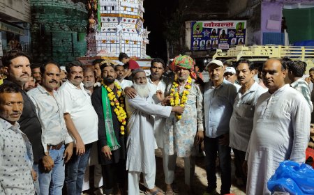 मदरसा अंजुमन इस्लामियां द्वारा ताजिया कमेटी के जिम्मेदार पदाधिकारियों का माला पहनाकर साफा बांधकर किया स्वागत