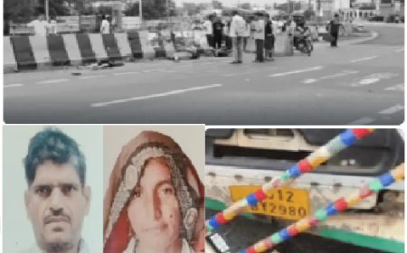 बाइक सवार पति-पत्नी को गैस टैंकर ने रौंदा, दोनों की मौत: ड्राइवर गाड़ी छोडकर भागा