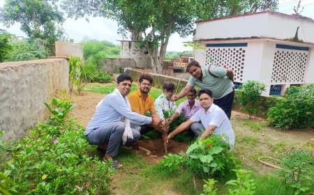 गढ़ीसवाईराम के शिव मंदिर में भक्तों ने लगाए कल्प वृक्ष के पौधे