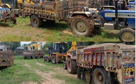 बनास नदी से अवैध बजरी खनन / परिवहन करते हुए 16 ट्रेक्टर मय ट्रोली, 03 जेसीबी, 01 लोडर जब्त एवं 14 व्यक्ति गिरफ्तार