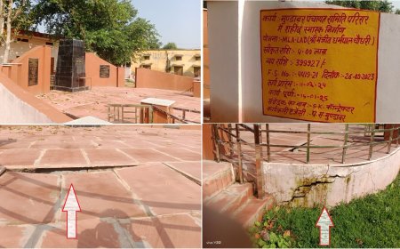 शहीद स्मारक में घटिया निर्माण सामग्री का आरोप, पत्रकार से अभद्रता पर उठे सवाल