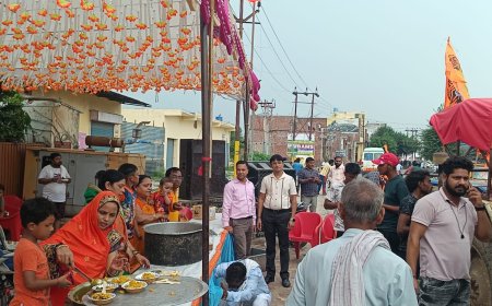 सावन के तीसरे सोमवार पर दातागंज में विशाल भंडारा: बदायूं के दातागंज में हजारों श्रद्धालुओं ने ग्रहण किया प्रसाद