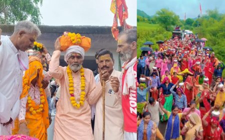 शिव महापुराण कथा शुरू होने से पूर्व महिलाओं ने निकाली कलश यात्रा