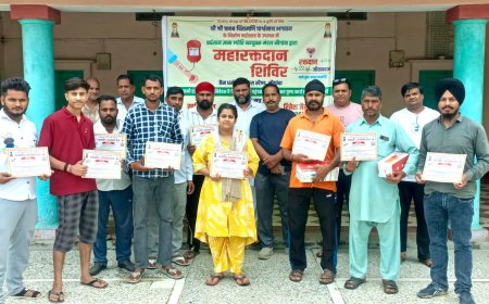 विशाल महारक्तदान शिविर मे 68 रक्तवीरों ने किया रक्तदान