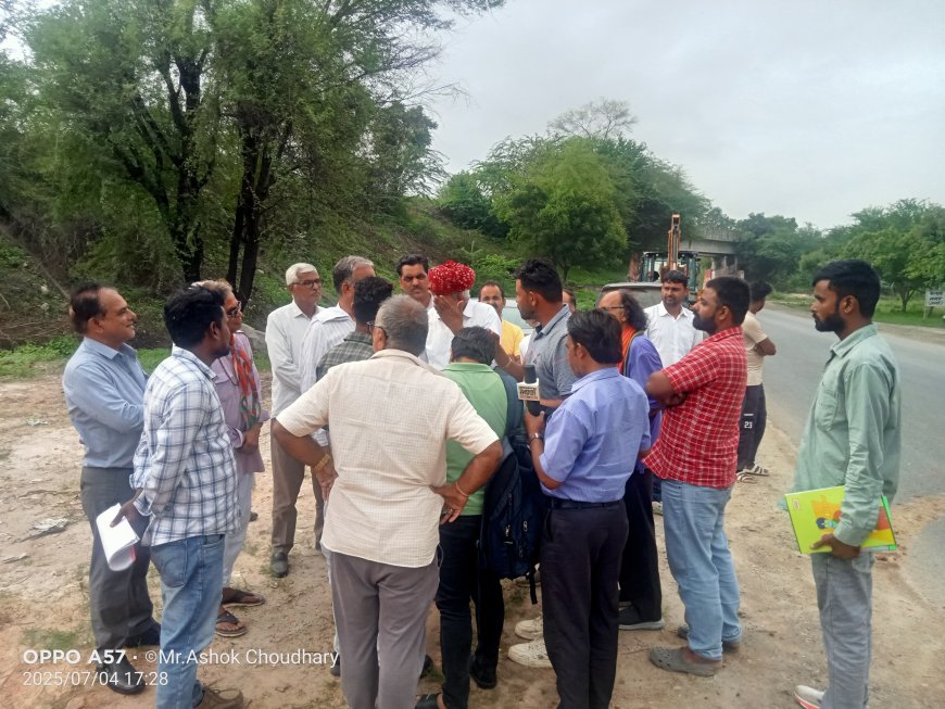 सांसद ने  राष्ट्रीय राजमार्ग पर निर्माणाधीन अजारी सर्कल का किया निरीक्षण