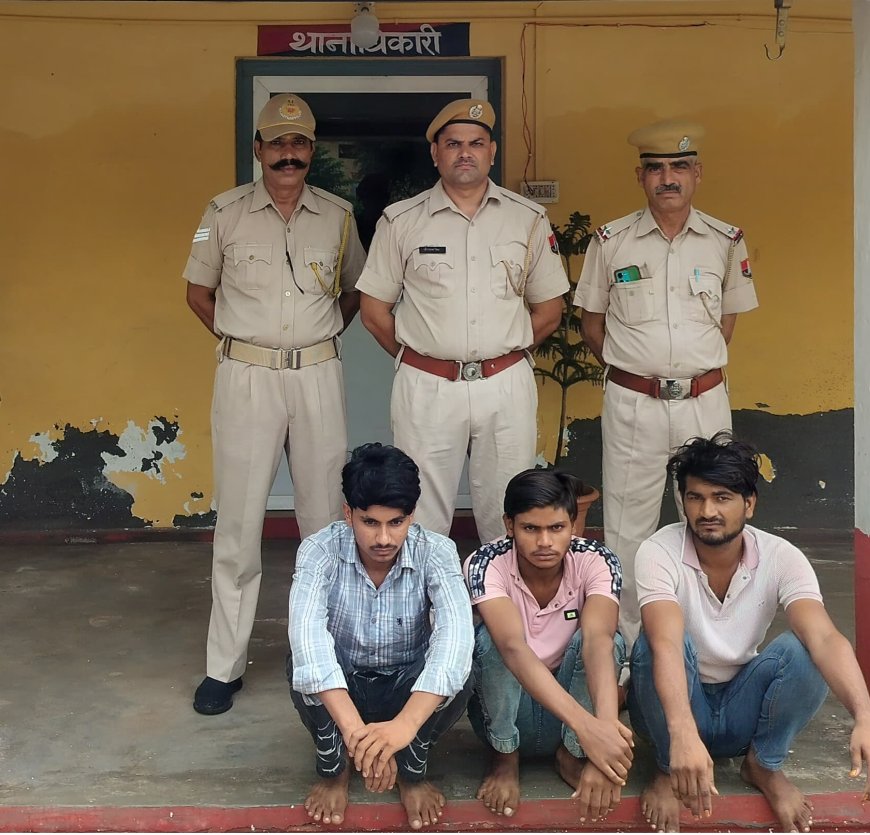 साइबर ठगी करते तीन बदमाश जंगल से गिरफ्तार: 3 मोबाइल और 5 फर्जी सिम जब्त