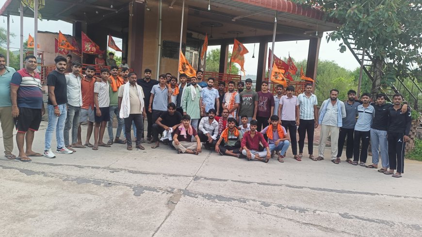 नाघोड़ी गांव के 35 युवाओं का दल 8वीं तूफानी सुपर फास्ट शिव डाक कावड़ के लिए हरिद्वार रवाना