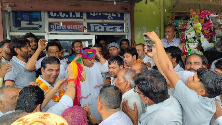 छापोली की पावन धरा पर कांग्रेस प्रदेश अध्यक्ष डोटासरा का जोरदार स्वागत