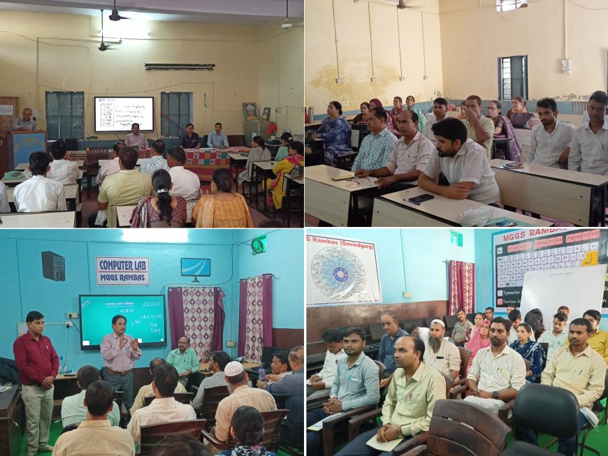शिक्षकों को नई शिक्षण विधि का प्रशिक्षण:गोविंदगढ़ में कलस्टर स्तरीय कार्यशाला, एबीएल किट और प्रोजेक्टर की मदद से दी ट्रेनिंग