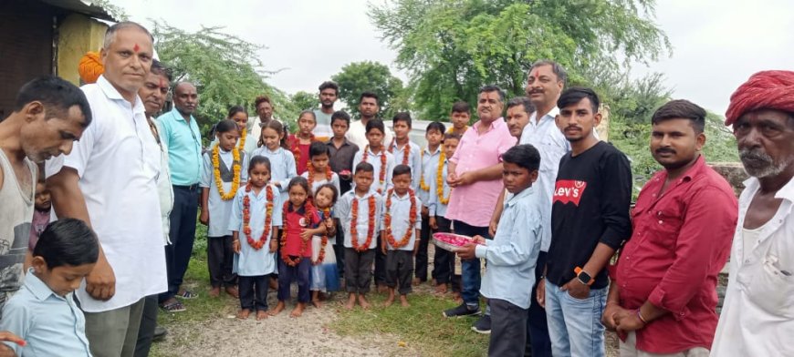 बाघपुरा विद्यालय में नव प्रवेशित विद्यार्थियों का किया स्वागत