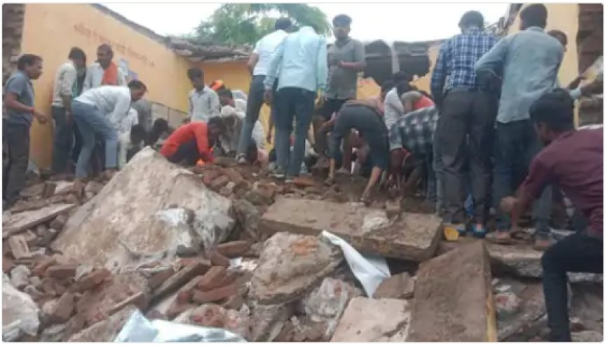 राजस्थान में सरकारी स्कूल बिल्डिंग गिरी, 7 बच्चों की मौत: 9 की हालत गंभीर; 5 टीचर सस्पेंड