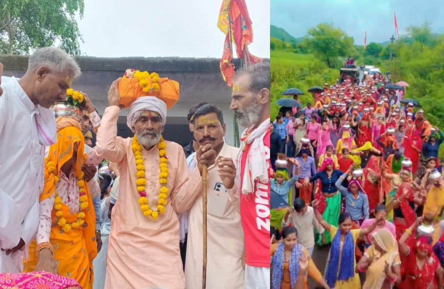 शिव महापुराण कथा शुरू होने से पूर्व महिलाओं ने निकाली कलश यात्रा