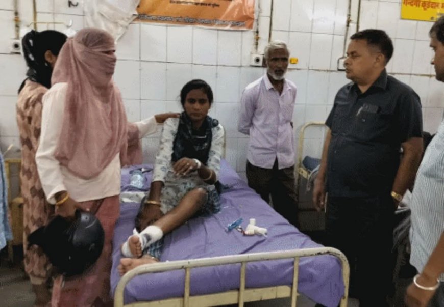 तेज रफ्तार डंपर ने स्कूटी सवार दो शिक्षिकाओं को मारी टक्कर,साथी शिक्षकों ने निजी वाहन से पहुचाया उपजिला अस्पताल