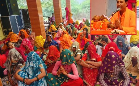 शिव महापुराण कथा में ब्रह्मा विष्णु व शिव जन्म की कथा का प्रसंग सुनाया