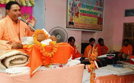 मुर्राटा गांव में शिव महापुराण कथा के तीसरे दिन शिव विवाह की कथा का प्रसंग सुनाया