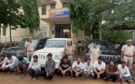 युवक पर हमले की फिराक में बैठे 18 बदमाश गिरफ्तार: दबिश के दौरान कई भागे; पुलिस ने 7 गाड़ियां जब्त की