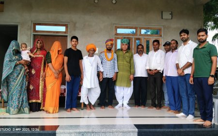 नितिन तंवर का नीट में चयन होने पर पूर्व विधायक  शुभकरण चौधरी ने किया स्वागत