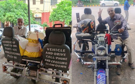 अंगदान एवं दिव्यांगजनों को जागरूक करने विश्वयात्रा पर निकले बी.वी.नारायण: मोटरसाईकिल पर भ्रमण करते हुए पूरी दुनिया को मानवता का दे रहे हैं संदेश