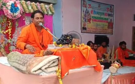 शिवपुराण कथा के दौरान भगवान गणेश एवं कार्तिकेय की उत्पत्ति की सुनाई कथा