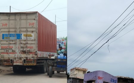 विद्युत तार नीचे होने से बोडी बंद टोला टकराया" हादसा होने से टला