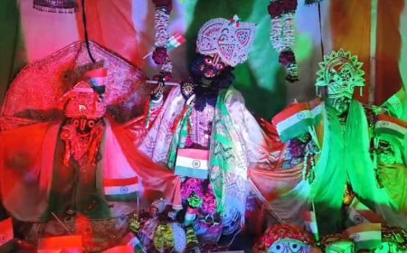 भगवान जगन्नाथ को सजाया तिरंगा पोशाक से