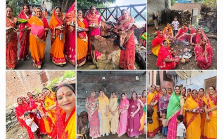 श्रद्धा व उल्लास से मनाई गई बछ बारस, महिलाओं ने किया गौ माता का पूजन