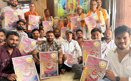 संत सानिध्य में गरबा महोत्सव का आगाज सेन युवा एकता मंच गरबा पोस्टर विमोचन