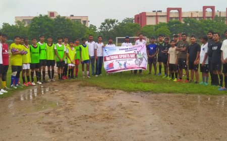 संगम विश्विद्यालय में हर्षोल्लास से मनाया खेल दिवस