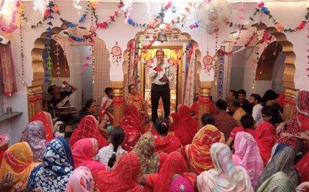 भजनकीर्तन के साथ मनाया सीताराम मंदिर पर मनाया राधाअष्टमी और नंदोत्सव धूमधाम से