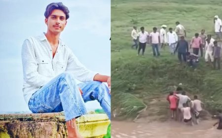 रूपारेल में डूबे युवक का शव दूसरे दिन बबूल के पेड़ में अटका मिला। पोस्टमार्टम के बाद दफनाया