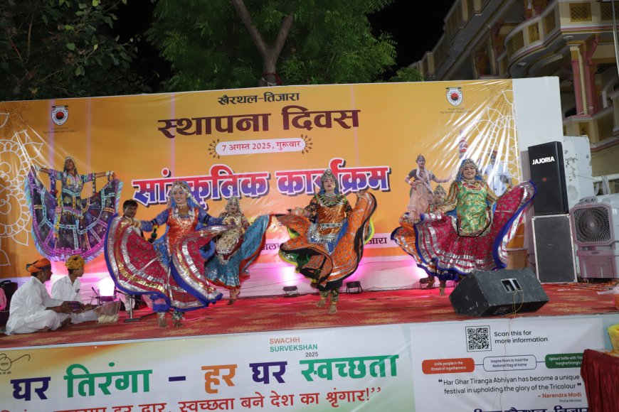 जिला स्थापना दिवस: खैरथल-तिजारा में सांस्कृतिक उत्सव का भव्य आयोजन