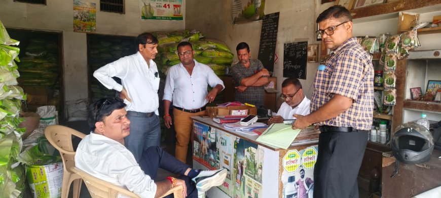 कृषि मंत्री  व कृषि आयुक्त के निर्देशन पर नेतृत्व में टीमों का गठन: कृषि आदान विक्रेताओं के यहां किए औचक निरीक्षण
