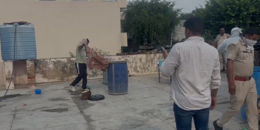 नीला ड्रम फिर आया सुर्खियों में,  किशनगढ़बास में नीले ड्रम में मिला युवक का शव: पुलिस जांच मे जुटी