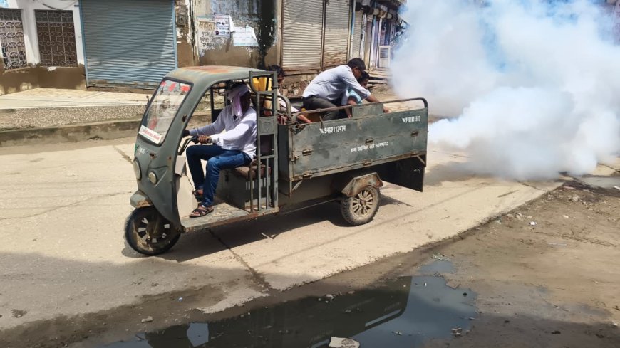 कस्बे में मच्छरों का प्रकोप: नगरपालिका  ने क्षेत्र में कराई फॉगिंग