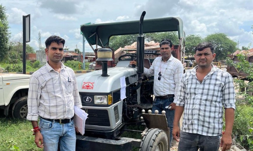 अवैध खनन के विरुद्ध कार्यवाही ,तीन टैक्टर मय ट्रॉलियों पत्थर खण्डा सहित जप्त