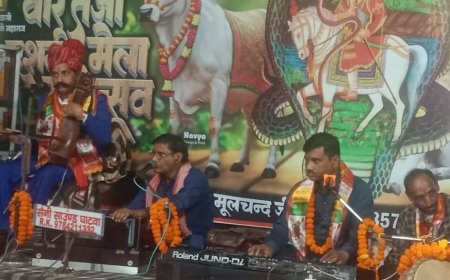 वीर तेजाजी महाराज मंदिर शिवनगर कुशालपुरा में भजन संध्या का हुआ आयोजन